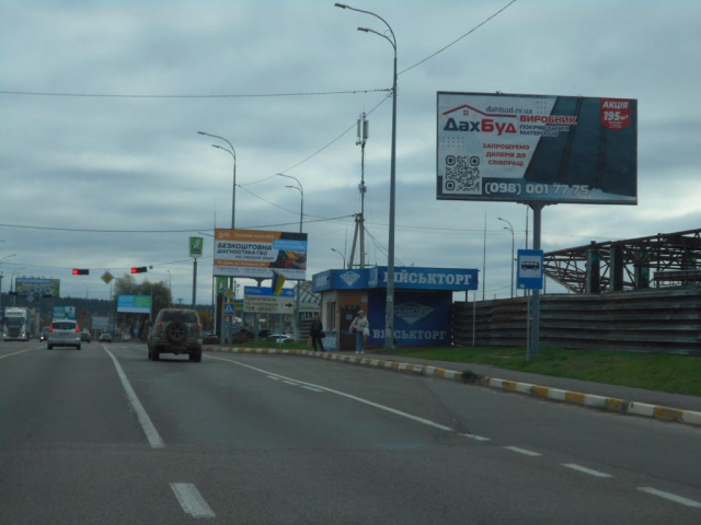 Щит 6x3,  м. Гостомель-м. Ірпінь, вул. Шевченка-вул. Свято- Покровська (навпроти №20-А), траса М-07, км 23+650 ліво