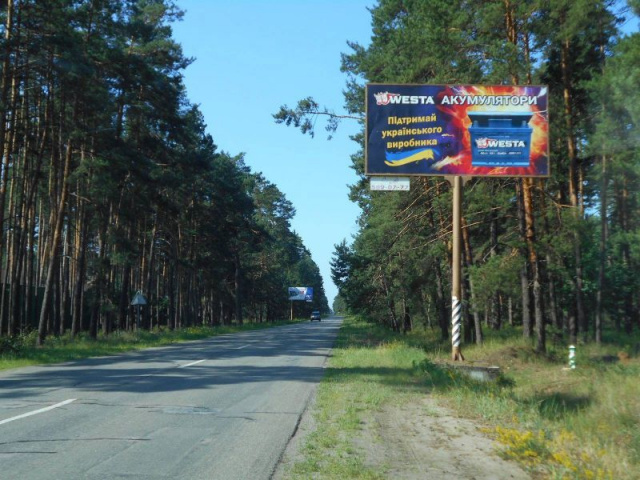 Щит 6x3,  с. Новосілки, траса Р-69 "Київ-Вишгород-Десна", км 35+350 ліво