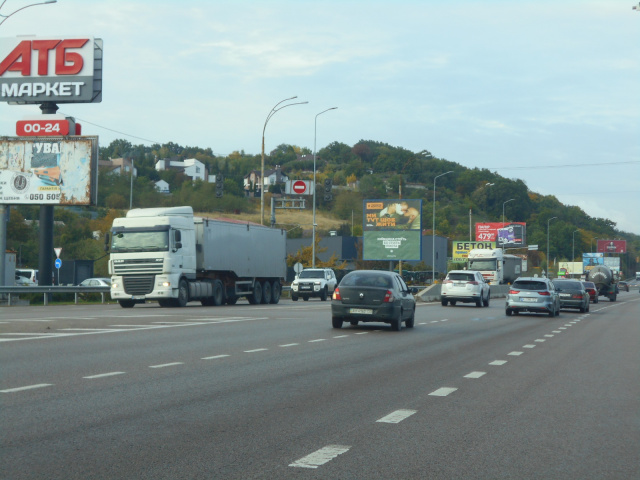 Щит 6x3,  Дніпровське шосе, траса Н-01 "Київ-Знам'янка", км 20+750 право