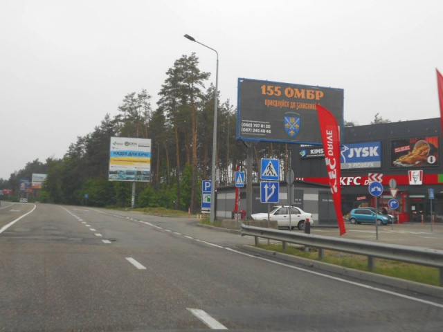 Щит 6x3,  м. Гостомель-м. Буча, траса М-07 "Київ-Ковель", км 23+920 право, вул. Гостомельське шосе-вул. Свято-Покровська, розвилка Ірпінь-Гостомель-Буча