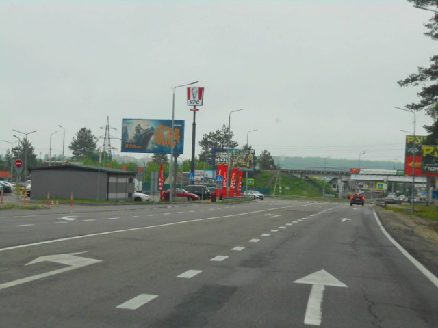 Щит 6x3,  м. Буча-м. Гостомель, траса М-07 "Київ-Ковель", км 23+920 право, вул. Гостомельське шосе-вул. Свято-Покровська, розвилка Ірпінь-Гостомель-Буча