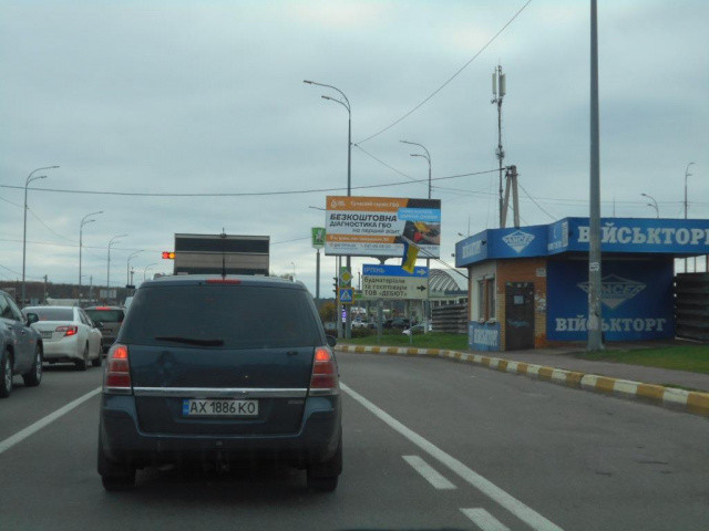 Щит 6x3,  м. Гостомель-м. Ірпінь, вул. Шевченка-вул. Свято- Покровська (навпроти №20-А), траса М-07, км 23+650 ліво