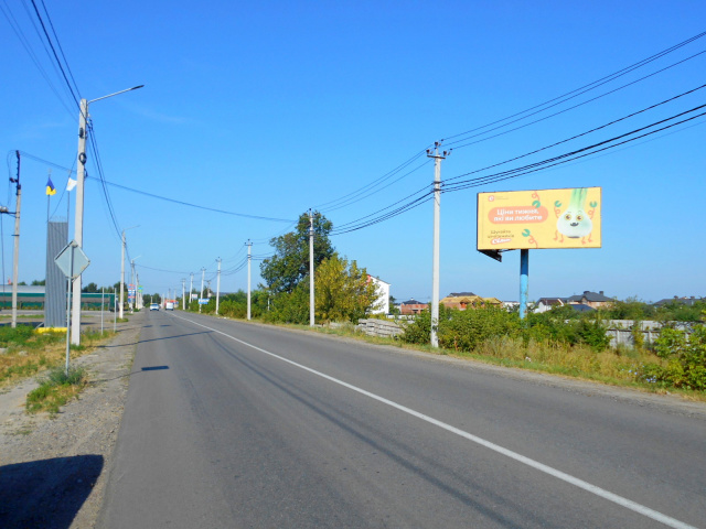 Щит 6x3,  с. Погреби, вул. Кірова (початок масиву Діброва), виїзд в бік Києва (ж/м Троєщина)