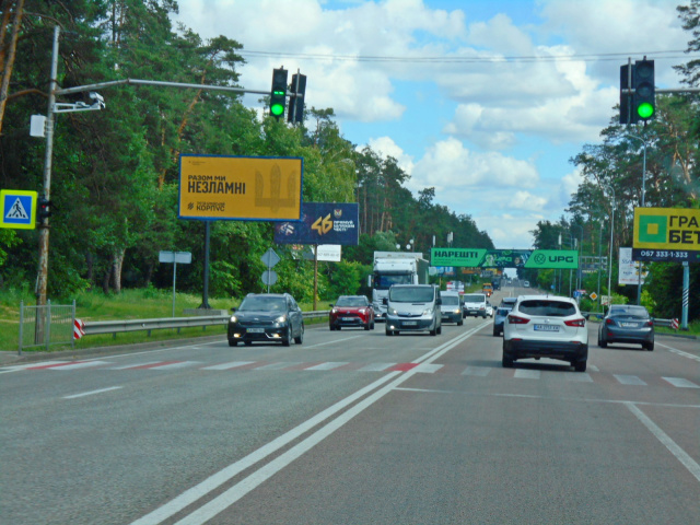 Щит 6x3,  смт. Гостомель, траса М-07 "Київ-Ковель", км 21+650 право